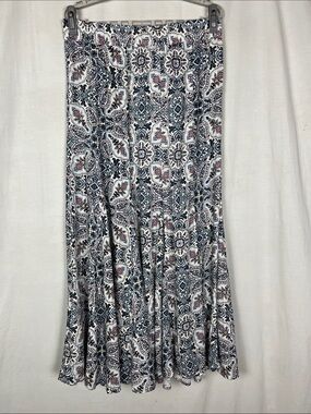 Idyllwind Miranda Lambert Blue and White Western Paisley Maxi Skirt